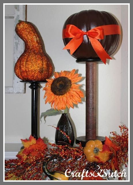 2 Fall Decorating Mantle