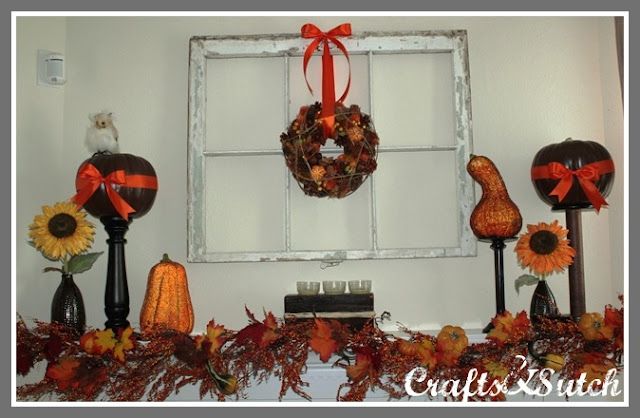 Fall Decorating Mantle