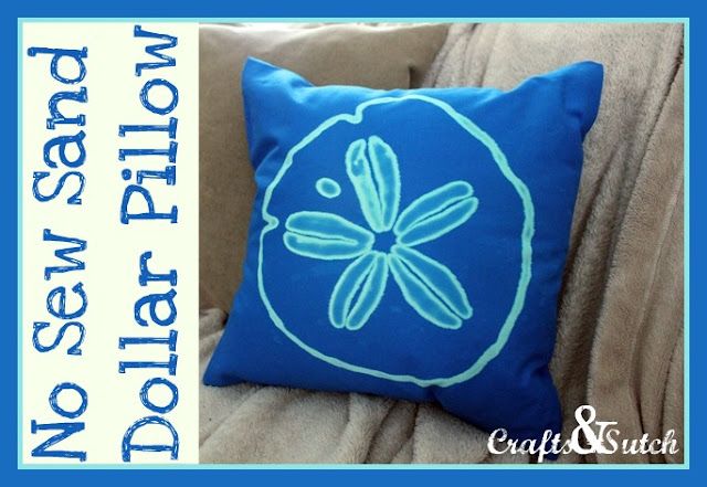 No Sew Bleached Sand Dollar Pillow